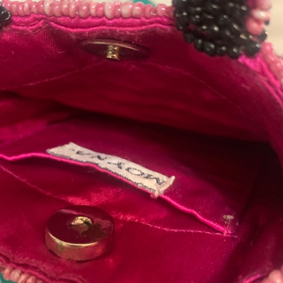 Monya Pink and Black Zebra striped beaded purse. Looks great, was never used. - Picture 5 of 6